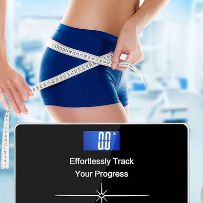 NUTRI FIT Extra-Wide/Ultra-Thick Digital Body Weight Bathroom Scale with 3 Inch Large Easy Read Backlit LCD Display Max Capacity 400lb Step-on Technology, Black