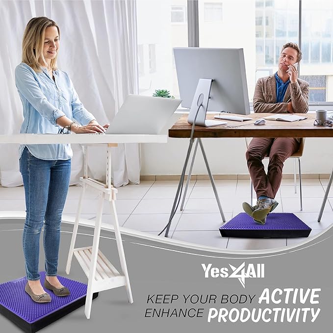 Yes4All Balance Pad, Nonslip TPE Foam Balance Pad with Upgraded Sizes - L, XL, XXL Balance Mat for Fitness, Yoga & Stability Training - Multicolor Options