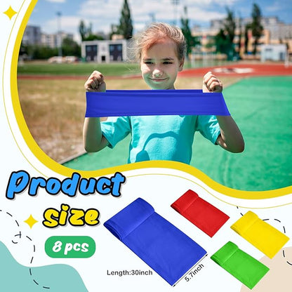 2/4/8 Pcs Stretch Band Sensory Focus Tool 30'' Kids Resistance Band Stretches to 60'' Calming Fidget Bands for Chair Games School Supplies