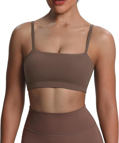 Aoxjox Women's Workout Bandeau Bras Training Fitness Running Yoga Crop Tank