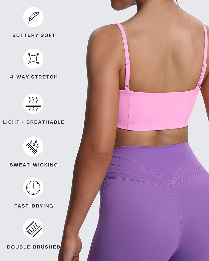 Aoxjox Women's Workout Bandeau Bras Training Fitness Running Yoga Crop Tank