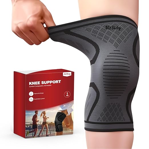 Compression Knee Brace for Women & Men, 2-Pack Knee Sleeve for Running, Basketball & Hiking, Compression Sleeve for Gym, Sports & Workout – Knee Support for Daily Activities (XL: 22–25")