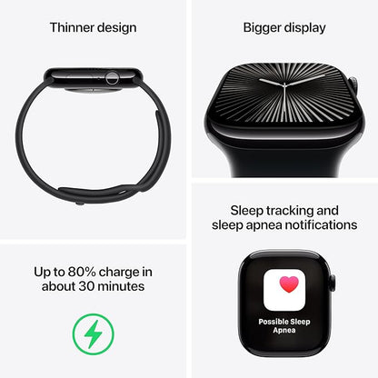 Apple Watch Series 10 [GPS 42mm case] Smartwatch with Rose Gold Aluminum Case with Plum Sport Loop. Fitness Tracker, ECG App, Always-On Retina Display, Carbon Neutral