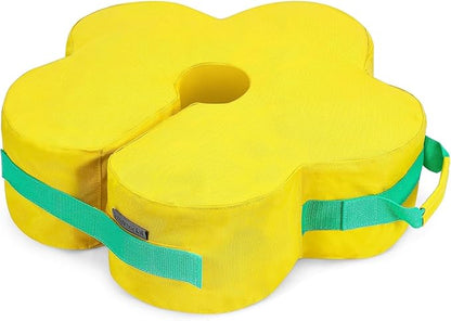 Lawn Social Umbrella Base Weight Bag, Round Heavy Duty Sand Bags for Cantilever Patio Umbrella, Universal Fit for Any Offset Design, Stabilize and Secure Umbrella (Yellow)