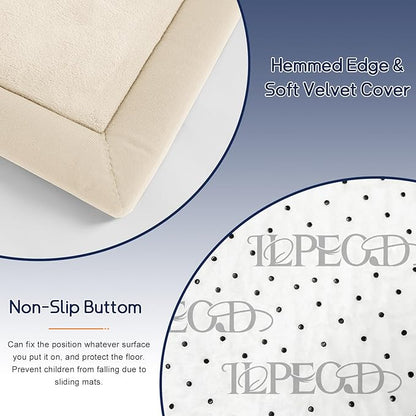 Baby Play Mat for Floor Nursery Rug Muscle Mat Area Rug Playroom Rug 59"x59" Playpen Mat Memory Foam 1.3" Thick Crawling Mat for Babies,Toddlers, Infants, Kids,A Beige