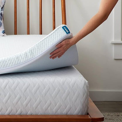 LUCID 4 Inch Gel Memory Foam Topper and LUCID Zippered Enclosure Mattress Topper Cover, California King