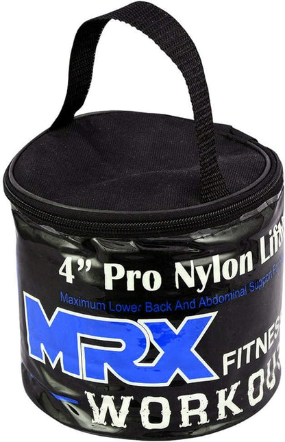 MRX Weight Lifting Belt - 4 Inches Wide 8mm Thick Padded Back Support with Flexible Ultralight Foam Powerlifting Belts Heavy Duty Deadlifts Workout Squats Exercise & Lifting Belt for Men & Women