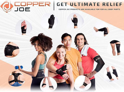 Copper Joe Full Leg Compression Sleeve Support for Knee, Thigh, Calf, Arthritis, Running and Basketball