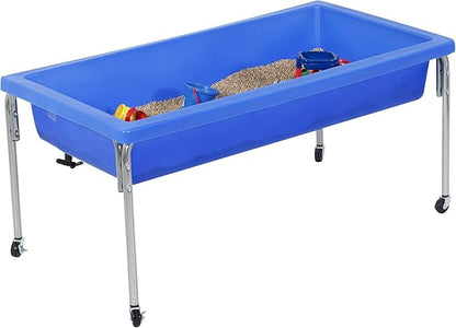 Children's Factory 24" Large Sensory Table, Sandbox with Lid, Water Table for Kids, Blue