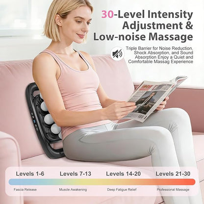 20-Head Massage Gun Set Deep Tissue, Portable Percussion Massager with 3 Modes & 30 Intensities, Muscle Massager for Legs Waist Back Pain Relief, Quiet Electric Massage Tool for Home & Gym