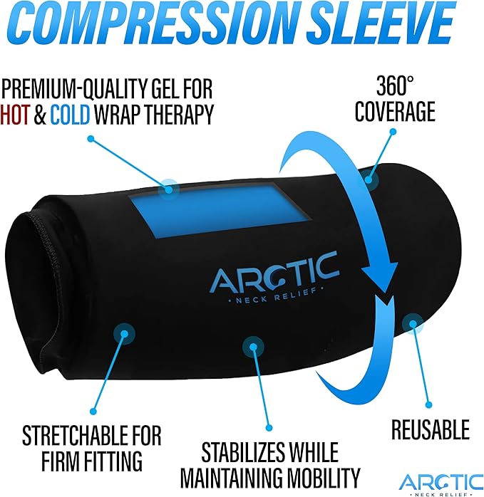 2 Pack | Premium Elbow Ice Pack Wrap & Knee Ice Pack Wrap - Ice Sleeves, Reusable Gel Ice Wrap, Elbow Cold Compression, (Large)