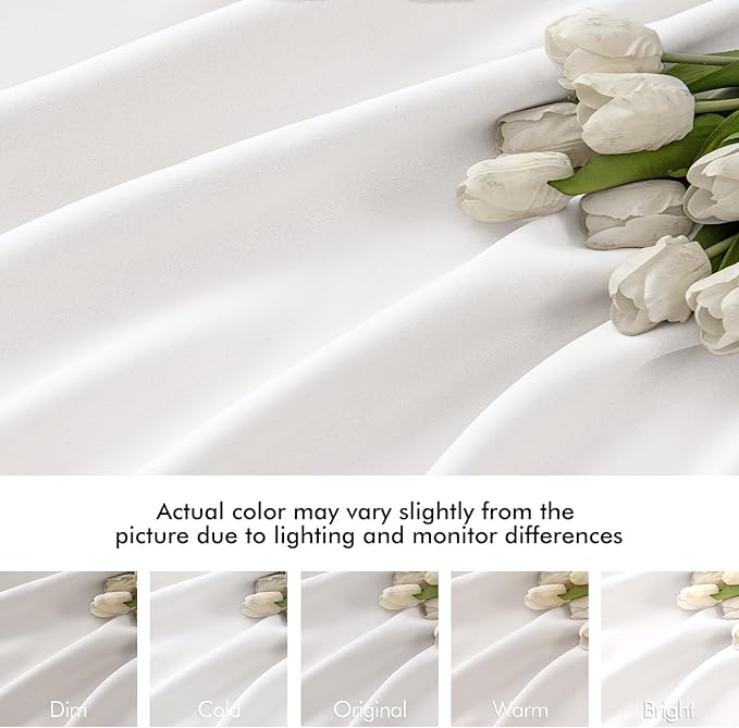MIULEE Pure White Back Tab Blackout Curtains 120 Inch Long 2 Panels Set for Bedroom, Rod Pocket/Pinch Pleated Extra Long Thermal Insulated Living Room Darkening Light Blocking 10FT Drapes