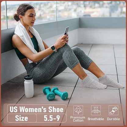 yeuG Pilates Socks for Women Non Slip Grip Socks for Yoga, Barre, Hospital, Barefoot Grippy Yoga Sock Womens Gifts 4 Pairs