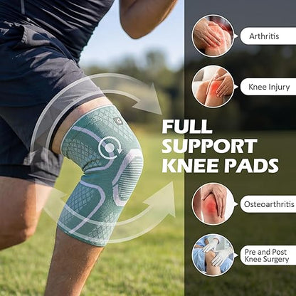 GOOGAH Knee Compression braces 2-Pack - Pain Relief Support for Arthritis, ACL & Meniscus Tears | Breathable Nylon Knee Sleeves for Men & Women | Sizes XXS-2XL