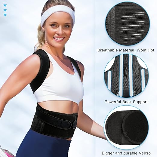PAZAPO Posture Corrector for Men&Women - Back Brace for Lumbar Support and Upright - Breathable Back Straightener Back Corrector(Small(24-29 Inches))