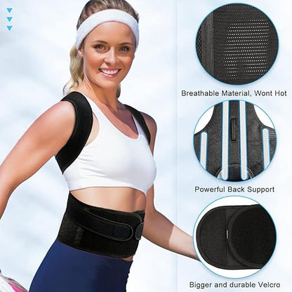 PAZAPO Posture Corrector for Men&Women - Back Brace for Lumbar Support and Upright - Breathable Back Straightener Back Corrector(Small(24-29 Inches))