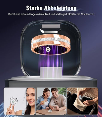 10 Gen Diamond Smart Ring and Wireless Charging Case【Industry Ranking No.1 – 0 Measurement Error】 2026 Smart Ring for Women & Men for Sleep Tracking Wearable Device,Fitness Ring【Gold 7#】
