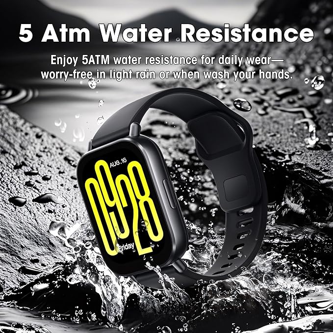Xiaomi Redmi 5 Active Smart Watch, Step Counter Watch for Women Men with 2" LCD Large Display, 140 Sports Modes, 5ATM Waterproof (Active-Midnight Black)