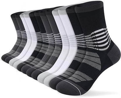 IRAMY Crew Compression Socks for Women Men with Ankle Arch Support Plantar Fasciitis Relief 3/6 Pairs