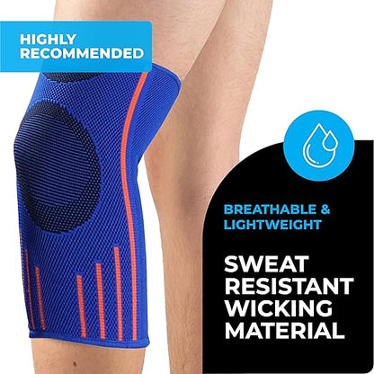 VITTO Kids Knee Brace - Osgood Schlatter Knee Brace Youth, Compression Sleeve for Boys and Girls from 4-14 years old (Blue, S)