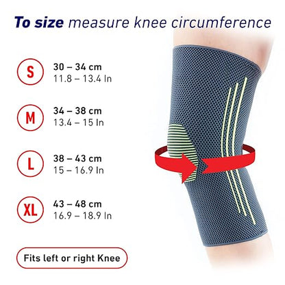 Neo-G Knee Compression Sleeve for Sports - Breathable, Lightweight, Elastic Knee Sleeve for running, Compression Knee Sleeve for knee pain, Meniscus Tear, Sprains, Strains, Injury Recovery - L