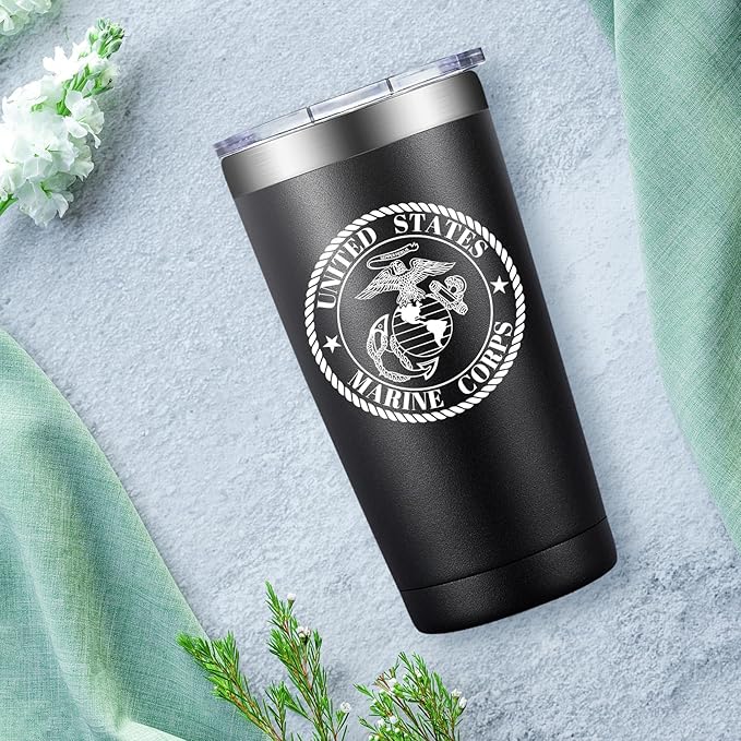 Marine Corps Gifts for Men - USMC Anniversary Christmas Military Gifts for Men - United States Marine Corps Tumbler Cup 20 oz