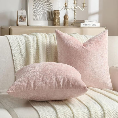 FUTEI Pink Flannel Throw Pillow Covers 12x20 Inch Set of 2,Soft Dimensional Textured Lumbar Pillow Cases,Modern Home Decor for Couch Living Room