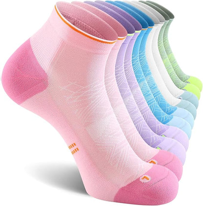 CS CELERSPORT 2/5 Pairs Ankle Compression Socks for Men and Women Running Athletic Socks