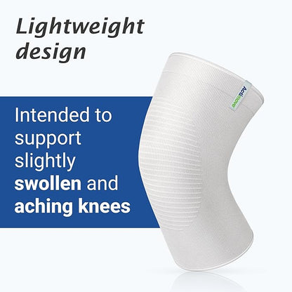 Actimove Everyday Supports Mild Knee Support - Mild Support, Lightweight, Easy to Apply for Slightly Swollen and Aching Knees – White, Small