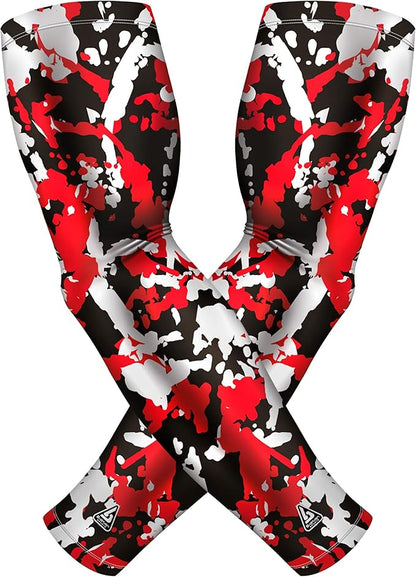 B-Driven Sports Pro Fit Compression Arm Sleeves for Men Women & Youth - Volleyball Golf Running Baseball Basketball - Pair