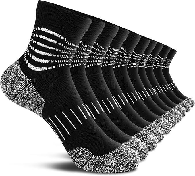 IRAMY Ankle Compression Socks for Men Athletic Running Socks with Cushioned Support 3/5 Pairs