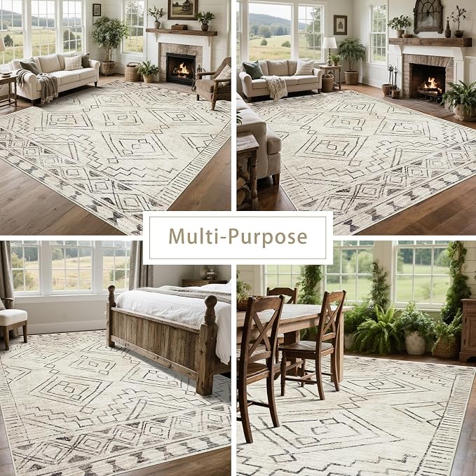 Srugn Washable Rugs 8x10 Area Rugs