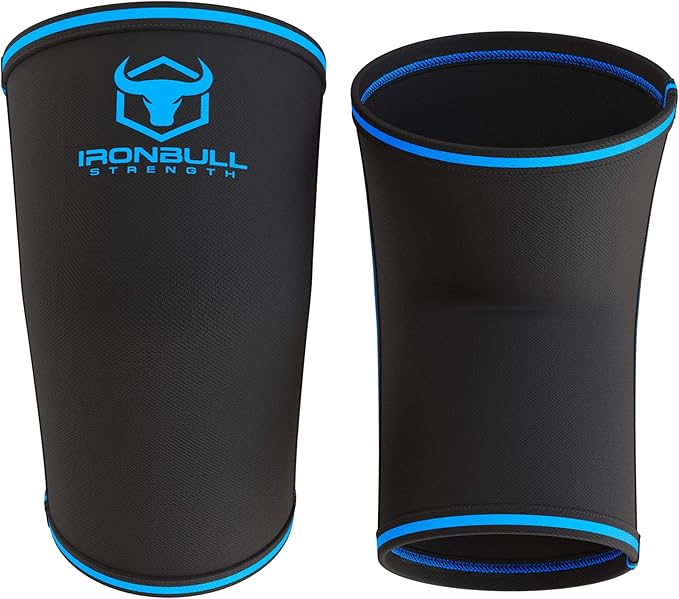 Elbow Sleeves 5mm (1 Pair) - High Performance Elbow Sleeve Support for Weightlifting, Weight Training & Powerlifting - Best Compression Straps - for Men and Women (XX-Large, Black/Blue)