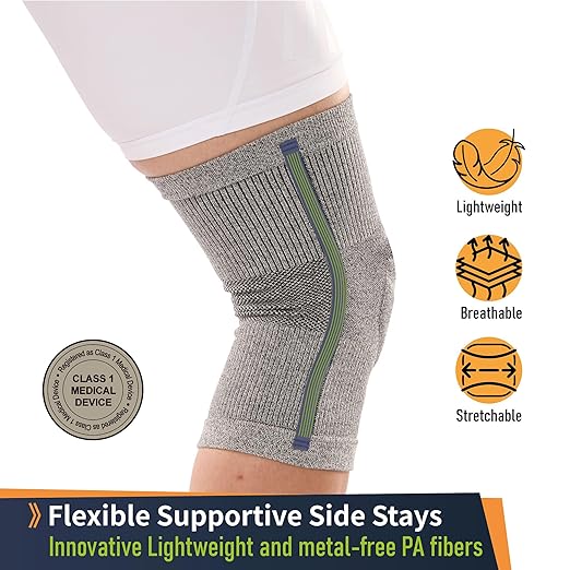 Comforband Premium Recovery Knee Compression Support – Germanium & Bamboo Charcoal Infused Knee Brace for Improved Circulation, Joint Stability, and Pain Relief (Medium)