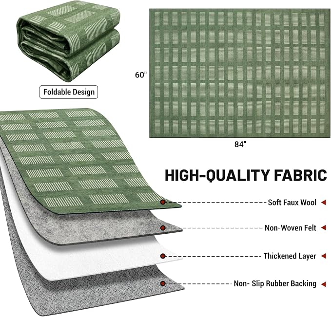 Washable Area Rugs 5'x7', Ultra Soft Carpet