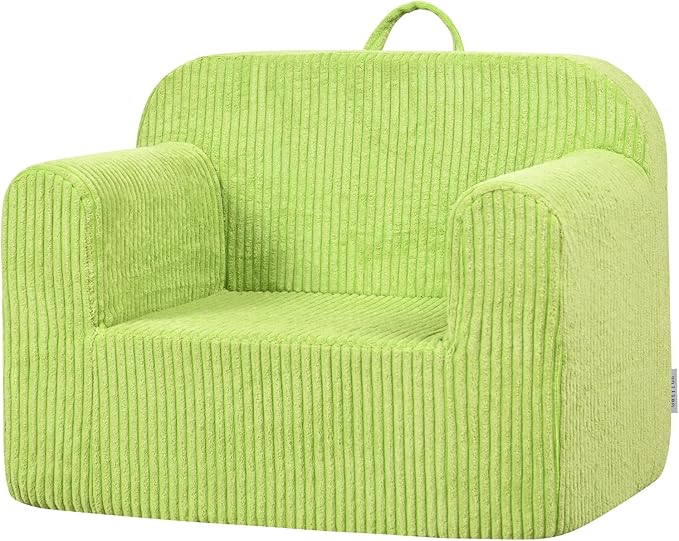 Kids Sofa, 2-in-1 Comfy Toddler Couch,Soft Sherpa Fold Out Toddler Chair for Boys and Girls (Green)