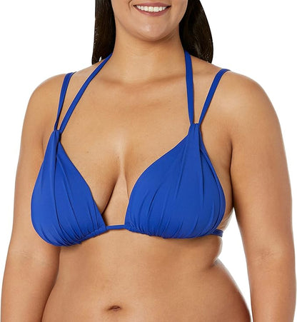 Island Goddess Rouched Halter Bikini Swimsuit Top