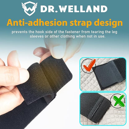 Dr.Welland Leg Sleeves (PAIR) Copper Infused for Arthritis,Meniscus Tear, ACL, MCL, Joint Pain Relief - Thigh & Calf Support