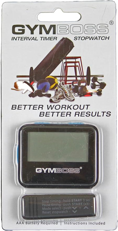 Gymboss Interval Timer and Stopwatch - Black/Blue SOFTCOAT