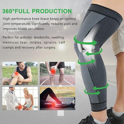 beister Full Leg Sleeve, Knee Braces for Knee Pain Women & Men, Knee Compression Sleeves, Knee Support for Meniscus Tear, ACL, Arthritis, Joint Pain Relief,Sport (Pair)