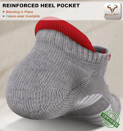 BULLIANT Men Running Socks,Active Ankle Socks No Show For Men With Cushioned Footbed Arch Support Breathable Wicking