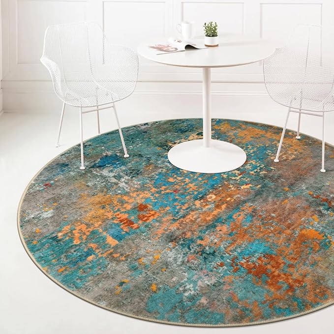 Lahome Modern Abstract Round Rug 5Ft