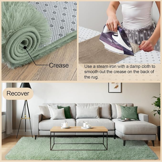 Mugorn 6x9 Rugs for Living Room, Soft Carpet Shag Kids Room Rug, Non-Slip Fuzzy