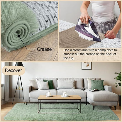 Mugorn 6x9 Rugs for Living Room, Soft Carpet Shag Kids Room Rug, Non-Slip Fuzzy