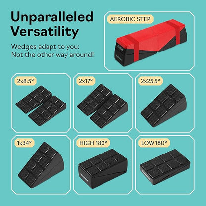 Squat Wedge Block Set of 3/5 - 960 LBS Capacity - Slant Board for Calf Stretching with 5 Stackable Angles - Calf Stretcher Slant Board - Workout Equipment - EPP Material for Exercise Equipment & Physical Therapy