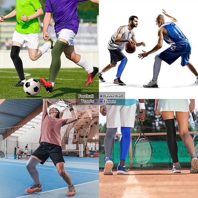 Tatuo Leg Sleeves Compression Long Knee Sleeve UV Protect for Men Women Sport Basketball Football
