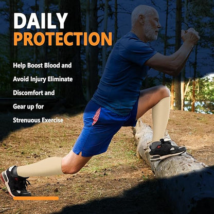 CTHH 3 Pairs Calf Compression Sleeves for Men & Women – Footless Compression Socks Leg Sleeve Support for Shin Splints