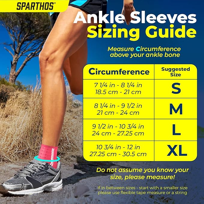 Sparthos Ankle Compression Socks (Pair) – Plantar Fasciitis Ankle Brace with Arch Support – for Men and Women – Foot Sleeves – Increase Blood Circulation, Reduce Swelling & Heel Spurs (Pink-S)