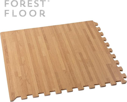 Forest Floor 3/8 Inch Thick Printed Foam Tiles, Premium Wood Grain Interlocking Foam Floor Mats, Anti-Fatigue Flooring – Stylish Flooring Solution