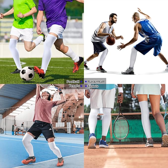 Skylety Leg Sleeves Compression Long Knee Sleeve UV Protect for Men Women Sport Basketball Football